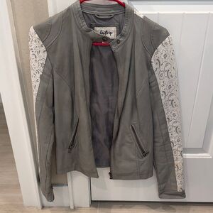 Daytrip Gray and Cream Leather Jacket